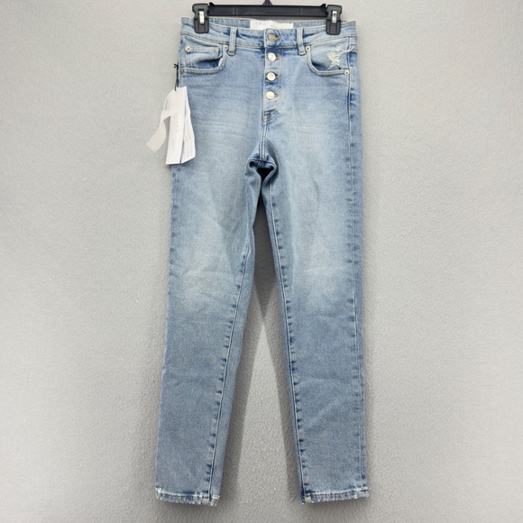 IRO Paris Gaety-19S Slim High Rise Button Fly Light Wash Denim Jeans Size 27 NWT